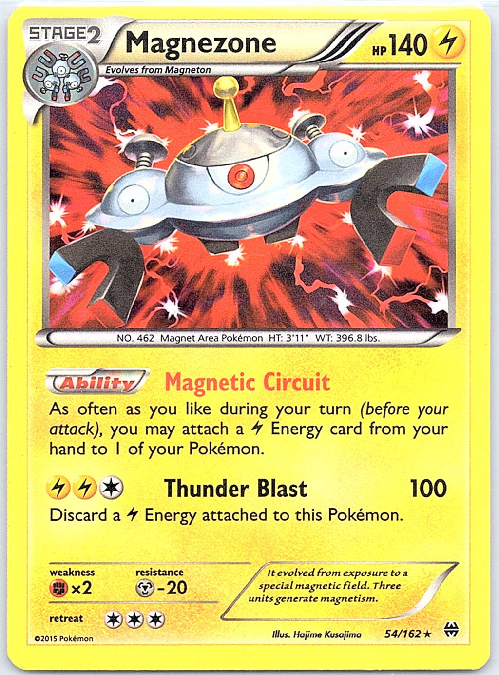 Magnezone 54/162 Holo Rare BREAKthrough Pokemon Moderately Played