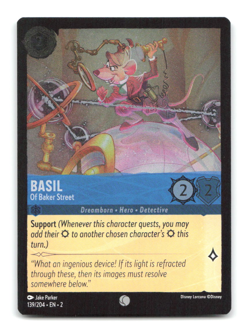 Basil - Of Baker Street 139/204 2 Lorcana Cold Foil NM