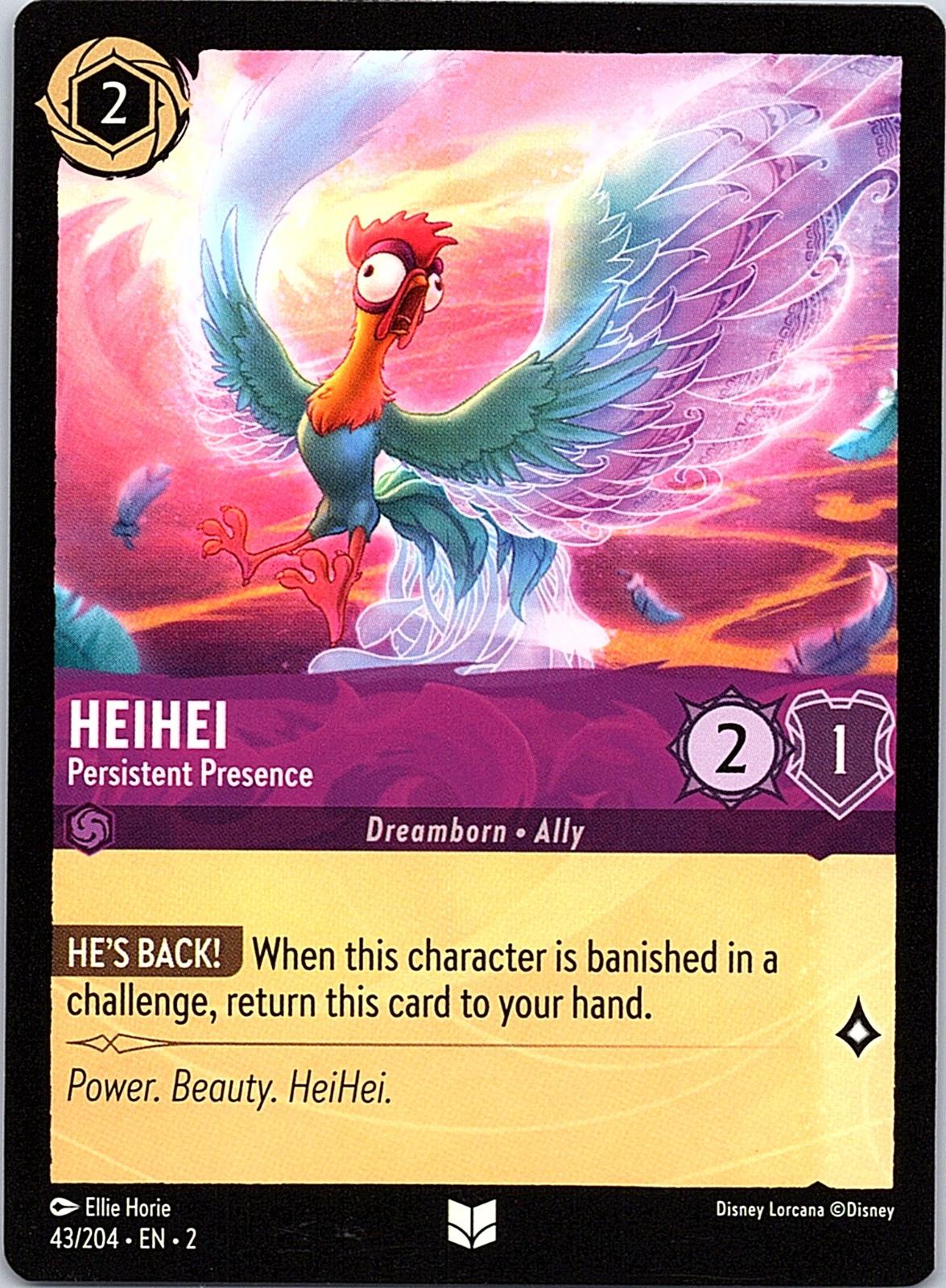 HeiHei - Persistent Presence 43/204 Uncommon Rise of the Floodborn Lorcana NM
