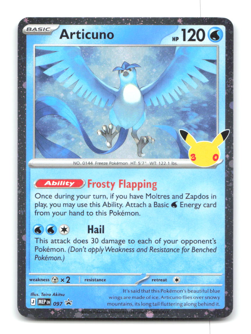 Articuno (30th Celebration) 097 MEP Pokemon Holo NM
