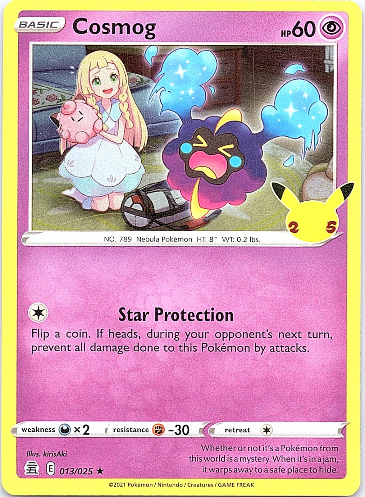 Cosmog 013/025 Rare Celebrations Pokemon Holo Lightly Played