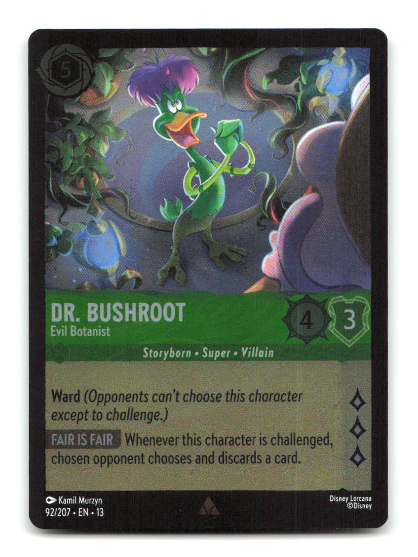 Dr. Bushroot - Evil Botanist 92/204 13 Lorcana Cold Foil NM