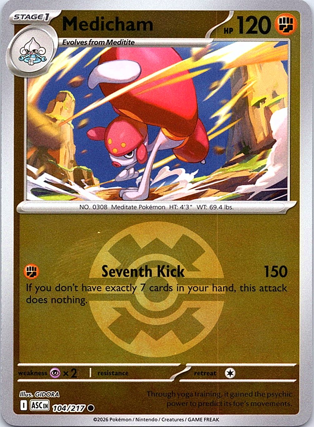 Medicham (Quick Ball) 104/217 Common Ascended Heroes Pokemon Reverse Holo NM