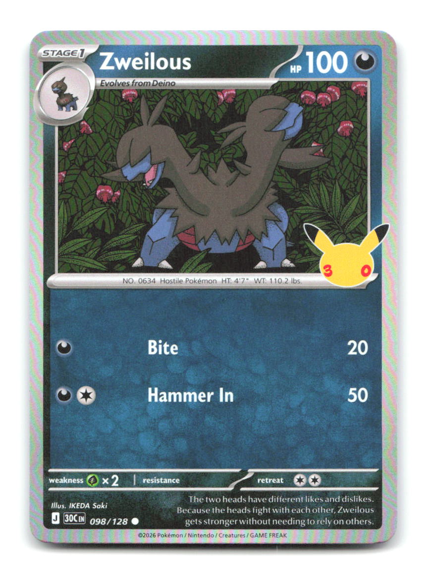 Zweilous 098/128 30C Pokemon Holo NM