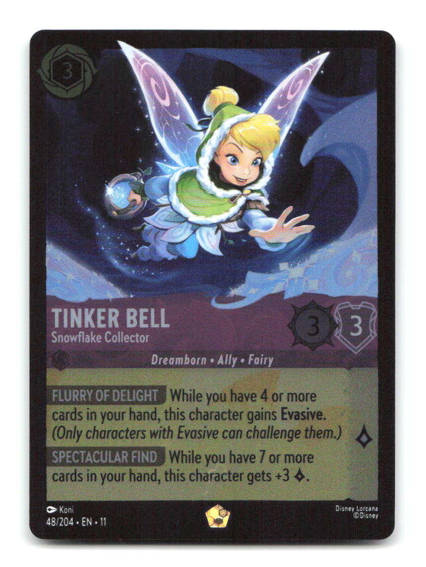 Tinker Bell - Snowflake Collector 48/204 11 Lorcana Cold Foil NM