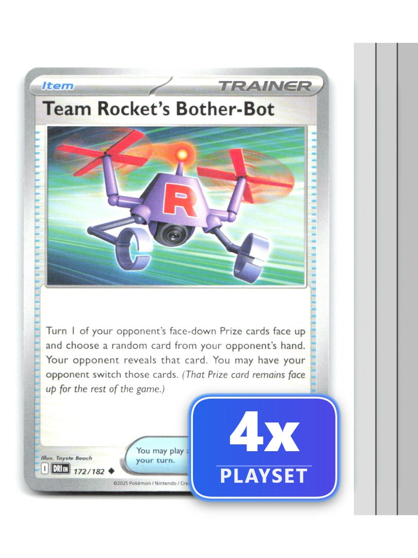 Playset of 4 Team Rocket's Bother-Bot 172/182 Destined Rivals Pokemon NM