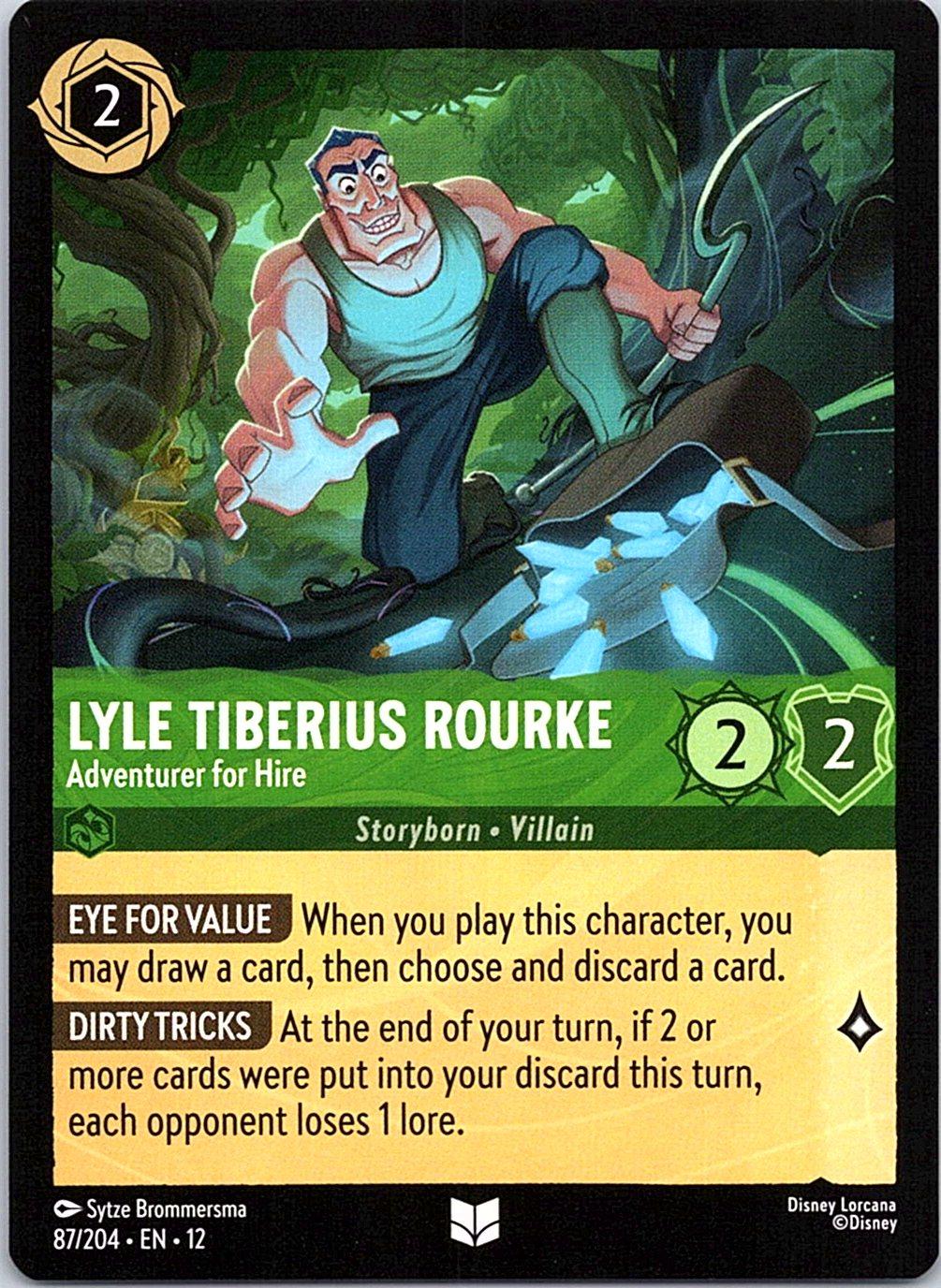 Lyle Tiberius Rourke - Adventurer for Hire 87/204 Wilds Unknown Lorcana NM
