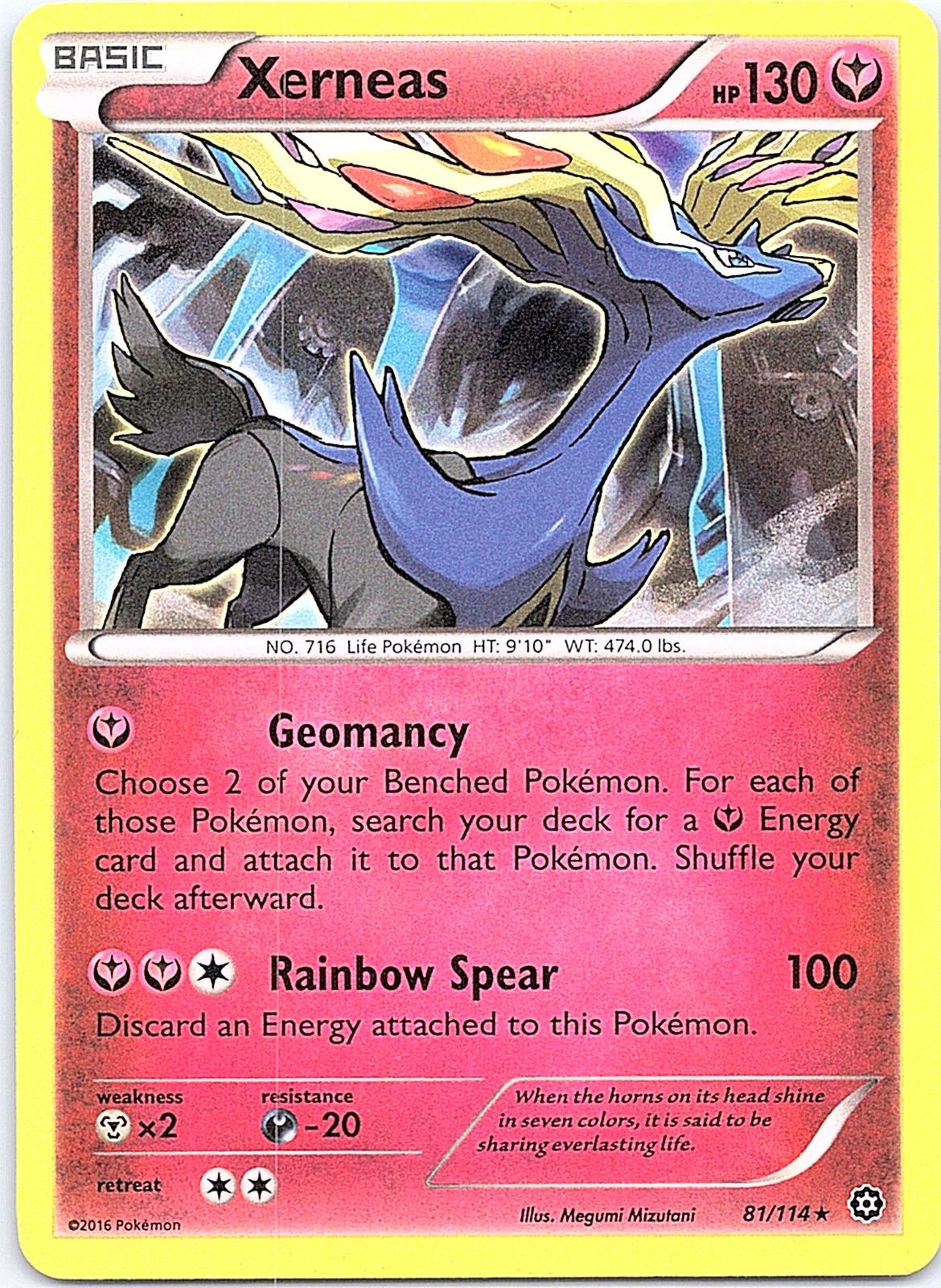 Xerneas 81/114 Holo Rare Steam Siege Pokemon Moderately Played
