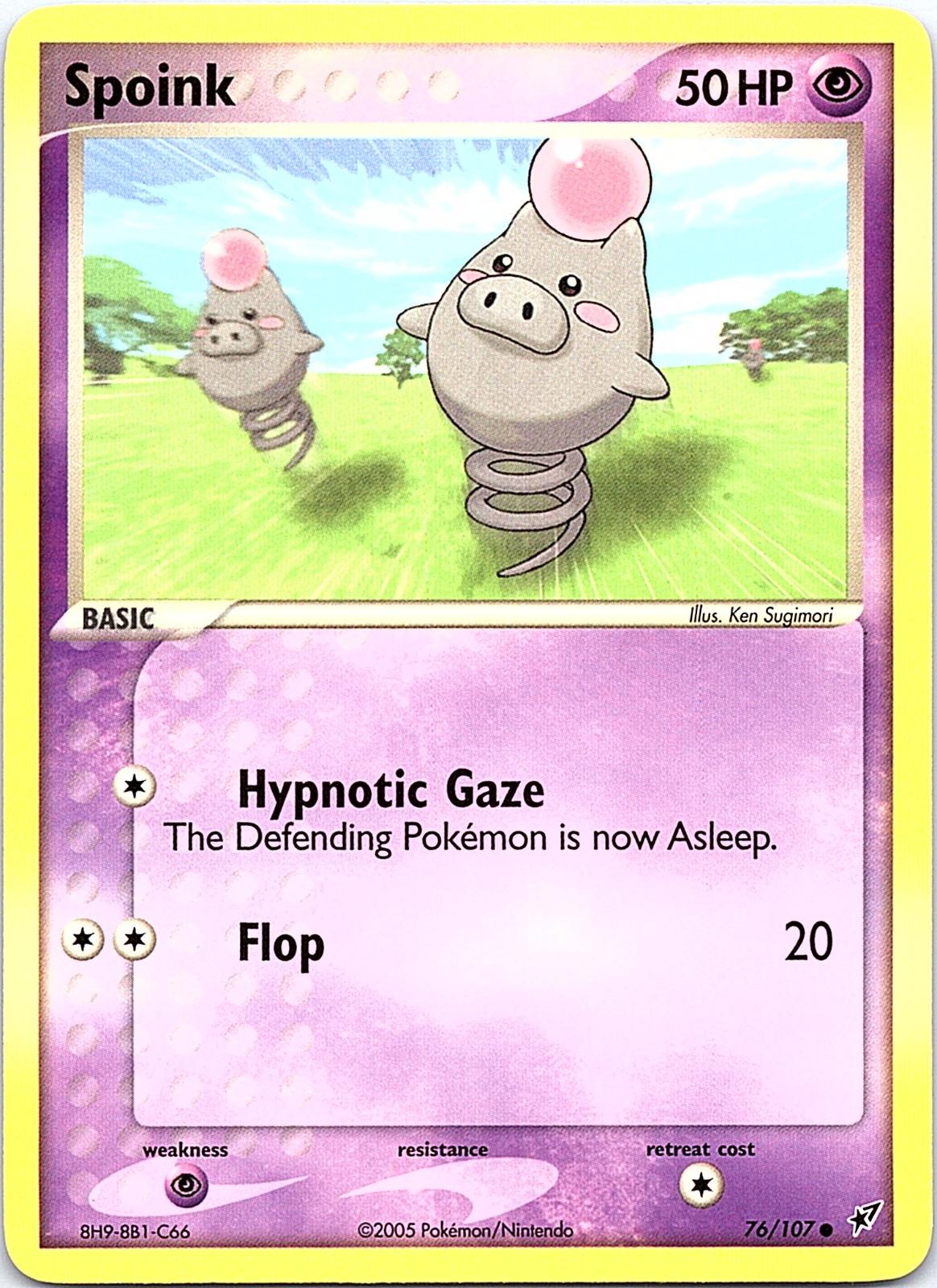 Spoink 76/107 Common Deoxys Pokemon Moderately Played