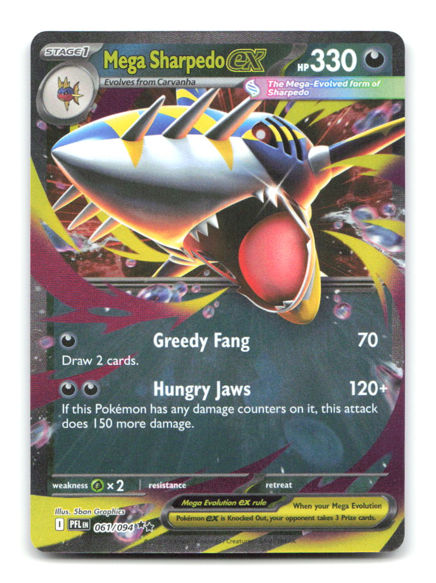 Mega Sharpedo ex 061/094 PFL Pokemon Holo NM