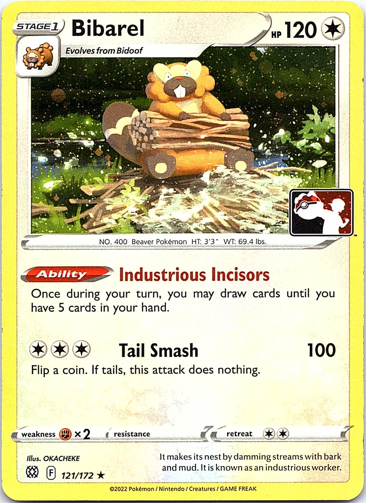 Bibarel 121/172 Rare Prize Pack Series Cards Pokemon Lightly Played