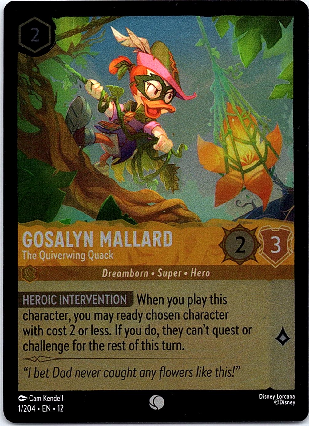 Gosalyn Mallard - The Quiverwing Quack 1/204 Wilds Unknown Lorcana Cold Foil NM
