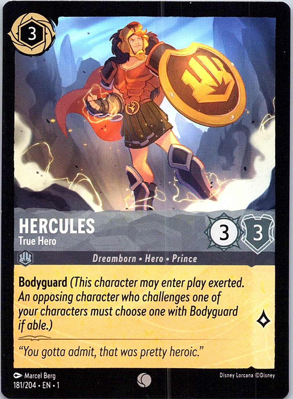 Hercules - True Hero 181/204 Common The First Chapter Lorcana Near Mint