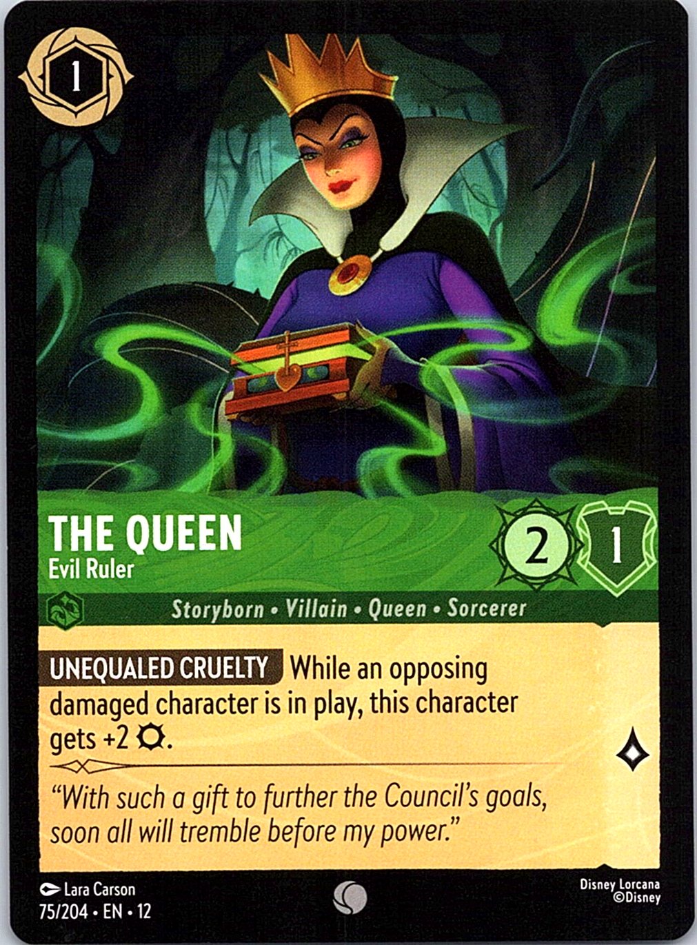 The Queen - Evil Ruler 75/204 Common Wilds Unknown Lorcana Near Mint