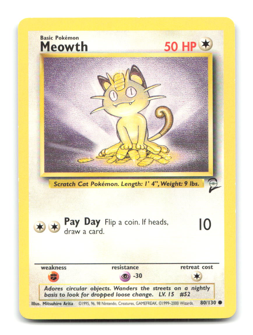 Meowth 80/130 B2 Pokemon HP
