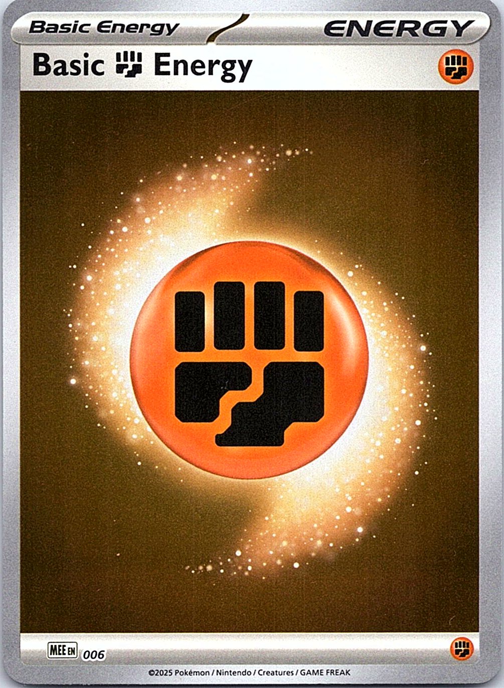 Basic Fighting Energy - 006 6 Mega Evolution Energies Pokemon Reverse Holo LP