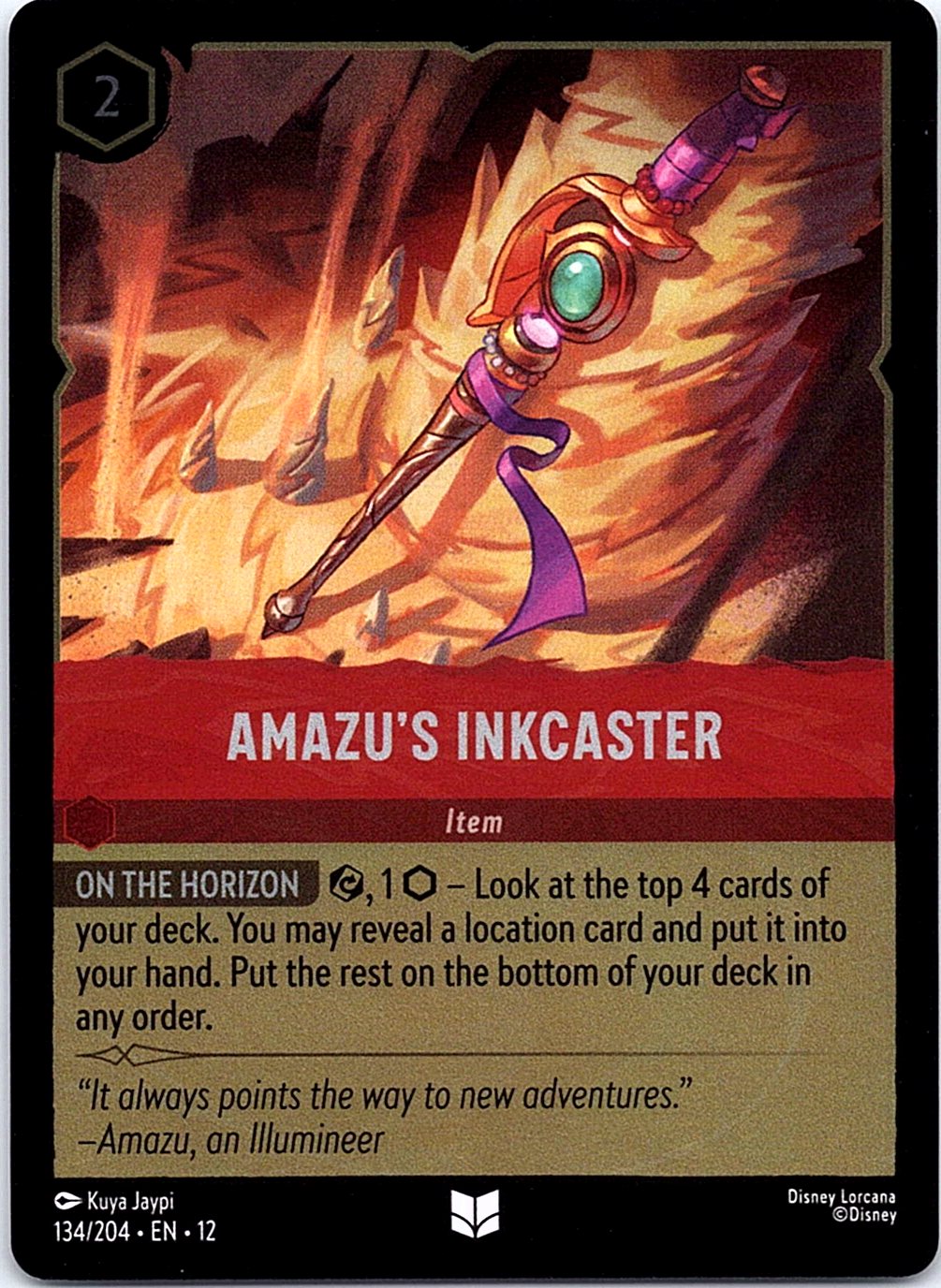 Amazu's Inkcaster 134/204 Uncommon Wilds Unknown Lorcana Cold Foil Near Mint