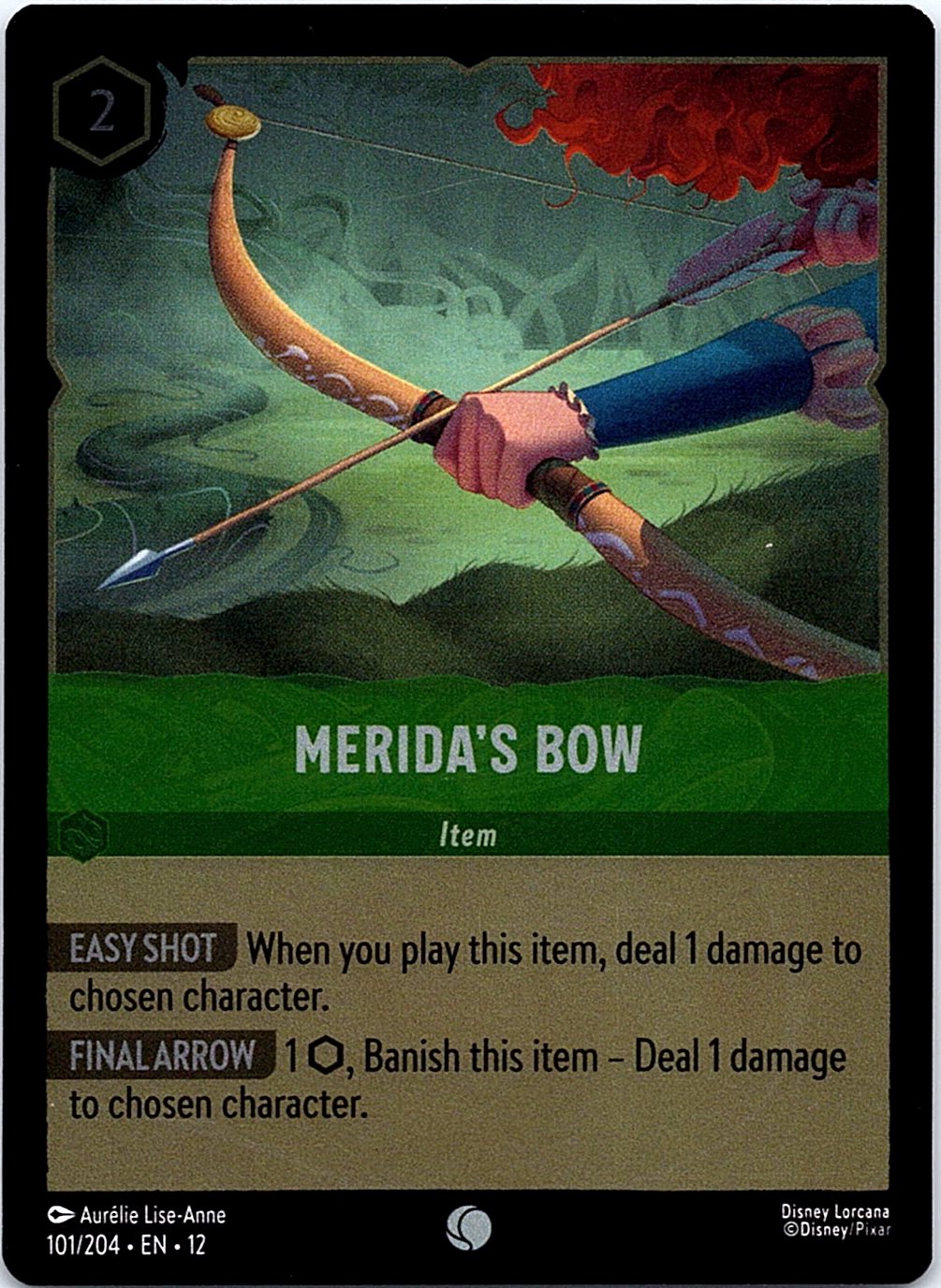 Merida's Bow 101/204 Common Wilds Unknown Lorcana Cold Foil Near Mint