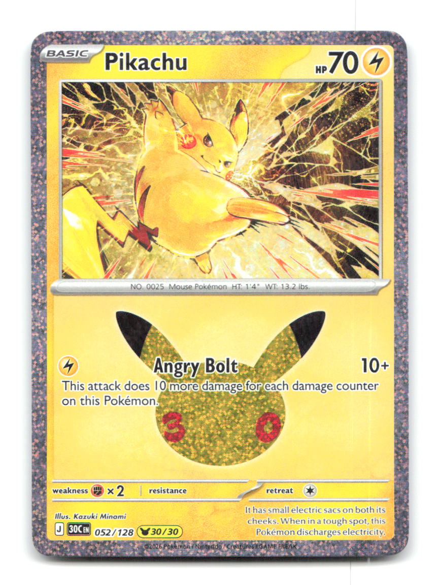 Pikachu 052/128 30C Pokemon Holo NM