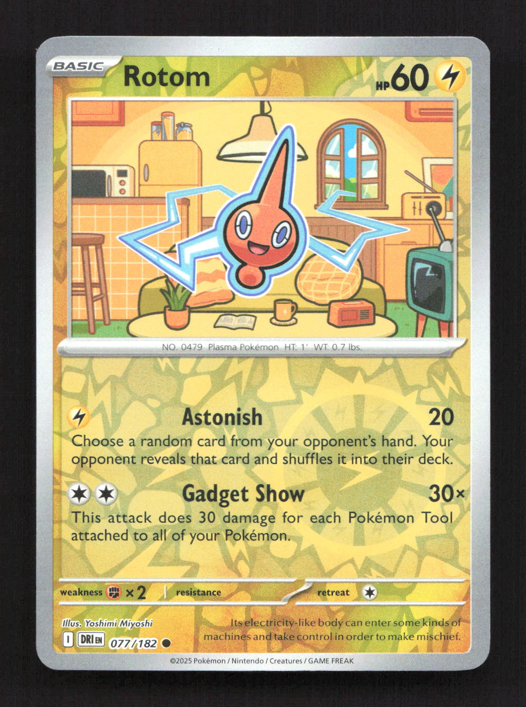 Rotom 077/182 Common Destined Rivals Pokemon Reverse Holo Near Mint