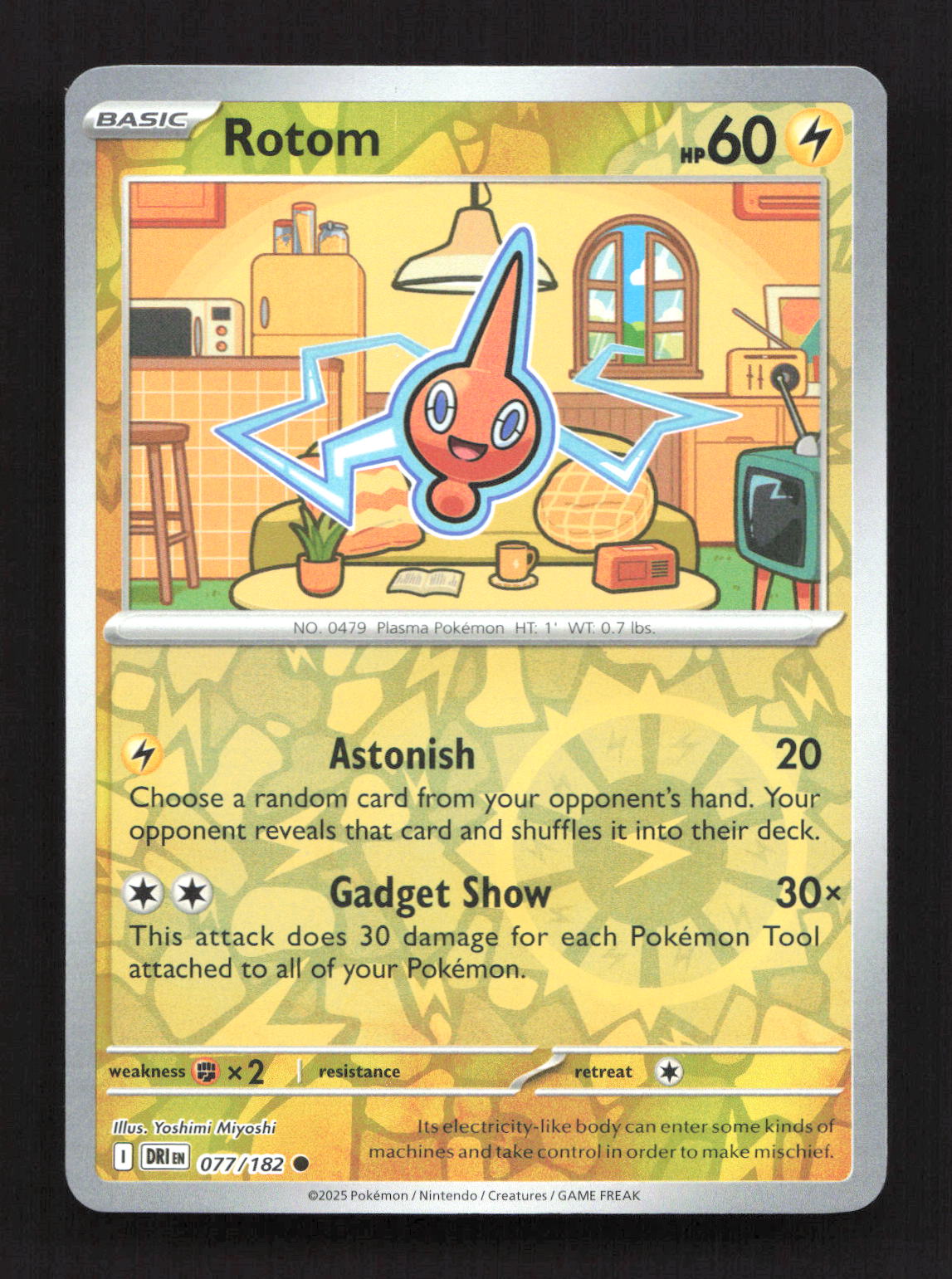 Rotom 077/182 Common Destined Rivals Pokemon Reverse Holo Near Mint