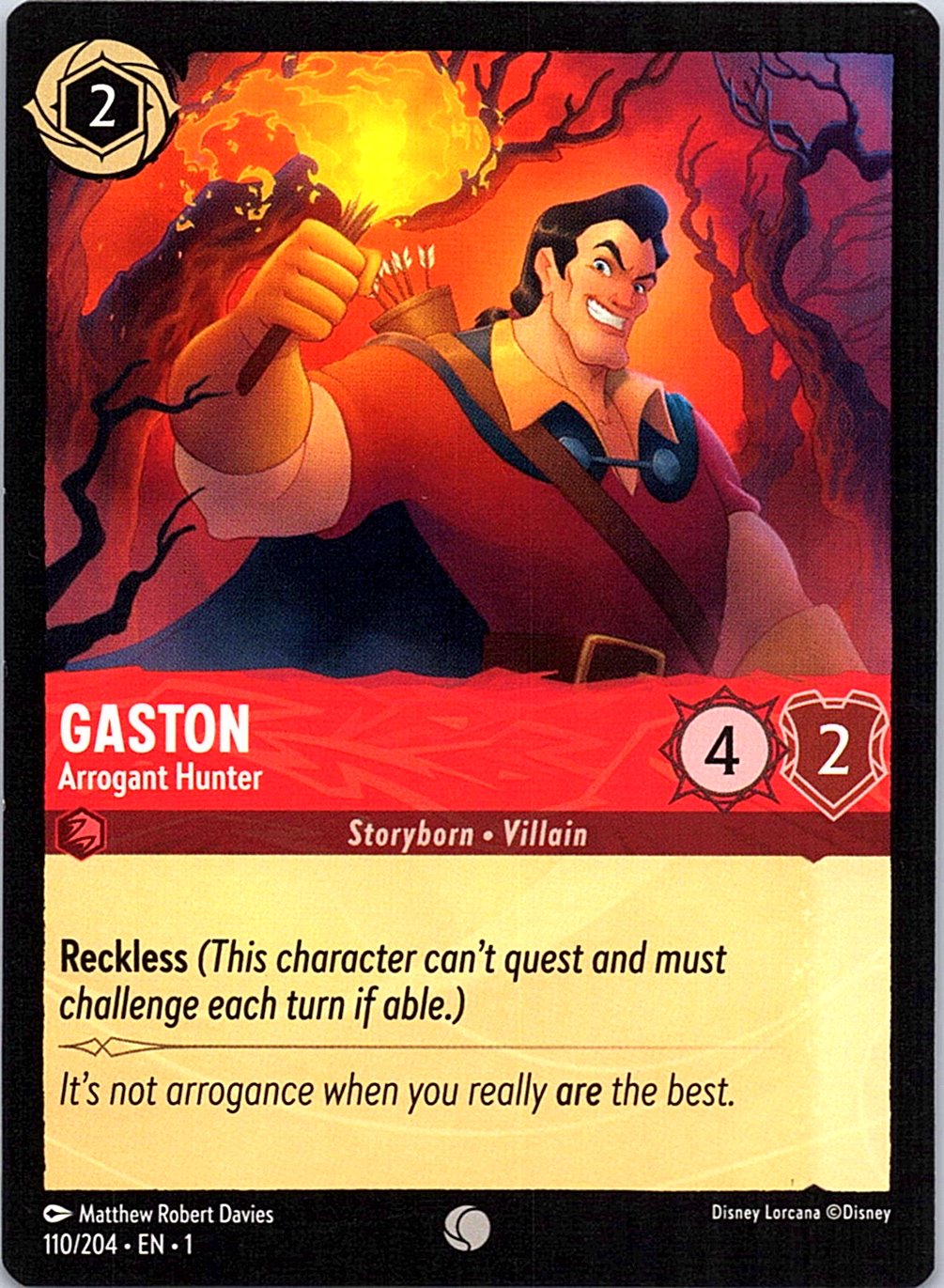 Gaston - Arrogant Hunter 110/204 Common The First Chapter Lorcana Near Mint