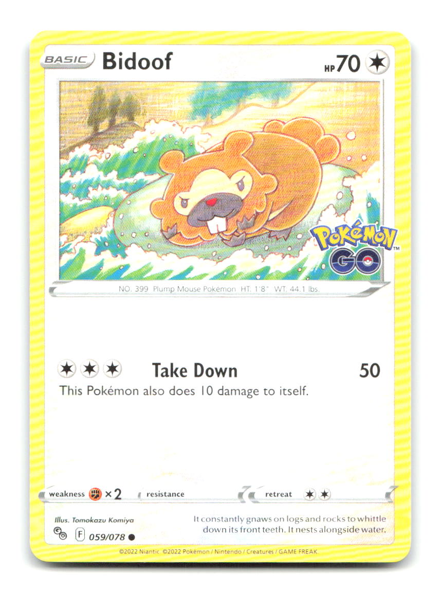 Bidoof 059/078 PGO Pokemon LP