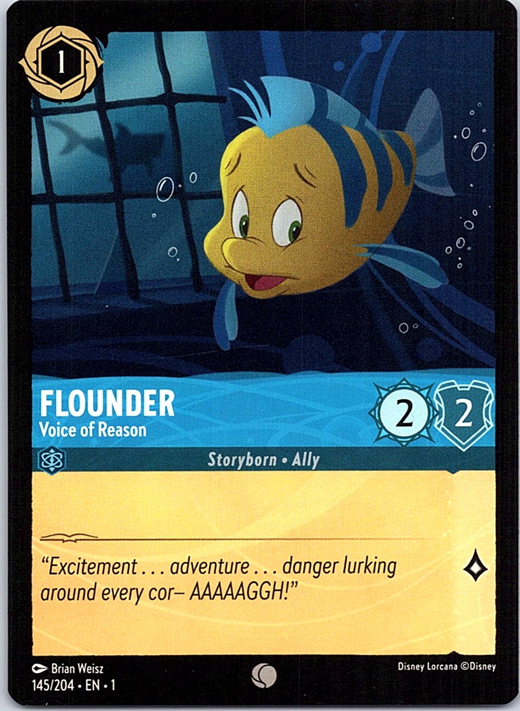 Flounder - Voice of Reason 145/204 Common The First Chapter Lorcana Near Mint