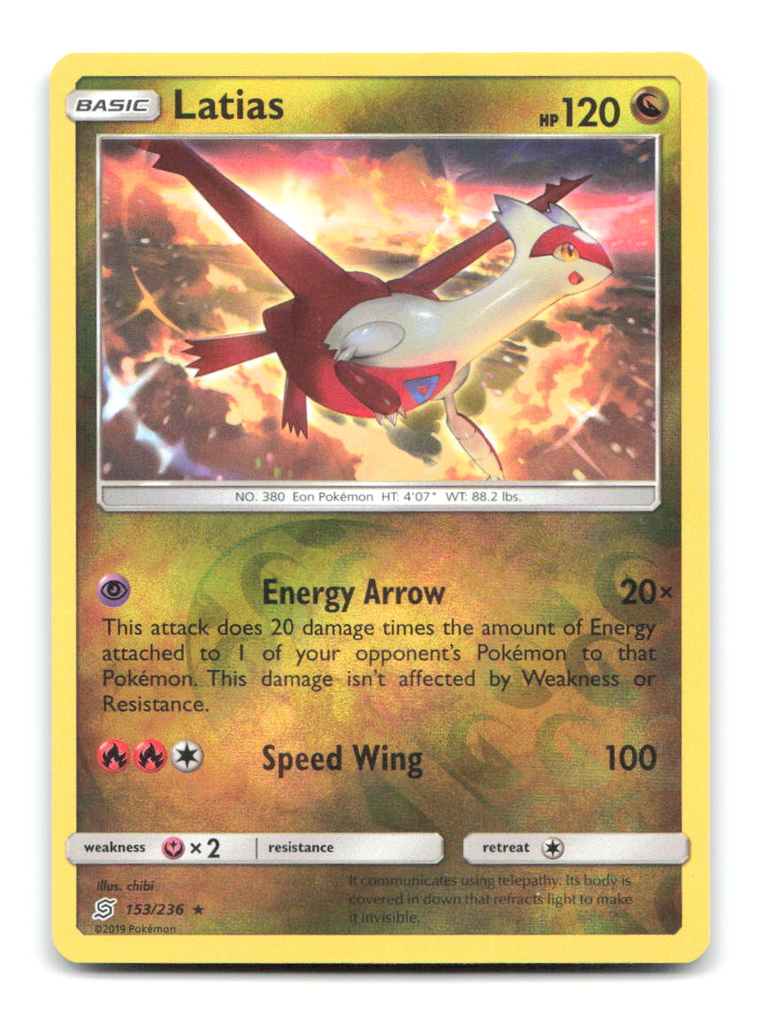 Latias 153/236 Rare Unified Minds Pokemon Reverse Holo Lightly Played
