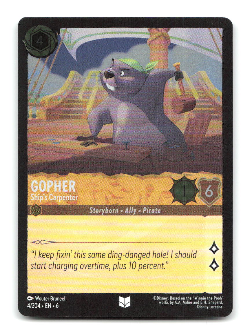Gopher - Ship's Carpenter 4/204 6 Lorcana Cold Foil NM