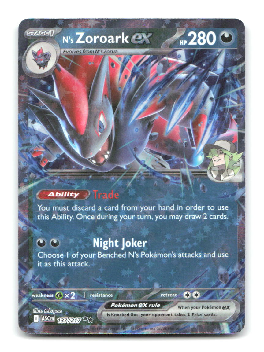 N's Zoroark ex 137/217 ASC Pokemon Holo NM