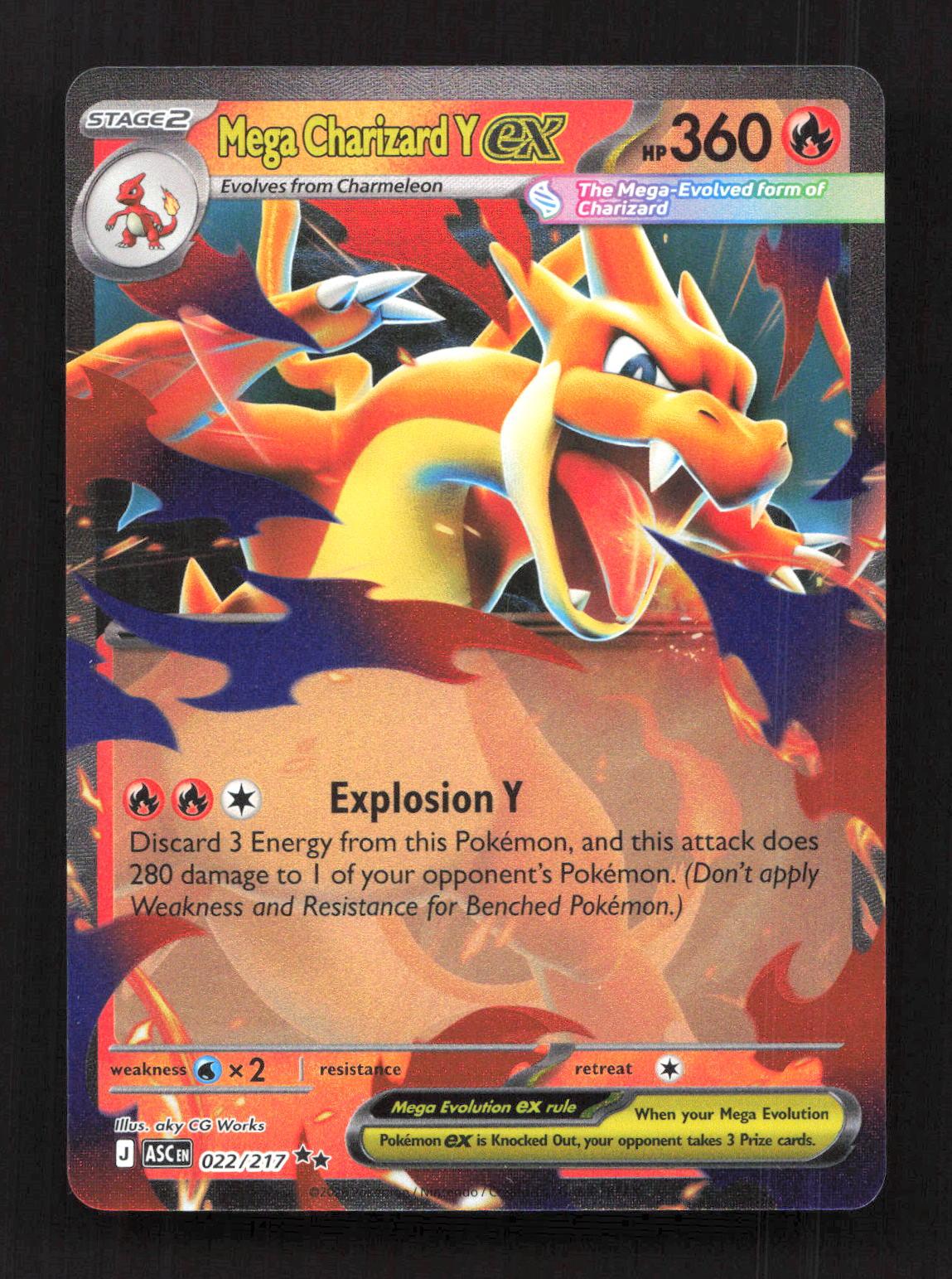 Mega Charizard Y ex 022/217 Double Rare Ascended Heroes Pokemon Holo Near Mint