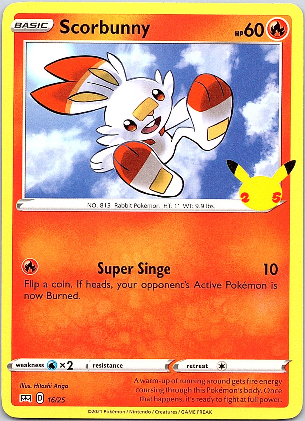 Scorbunny 016/025 Promo McDonald's 25th Anniversary Promos Pokemon LP