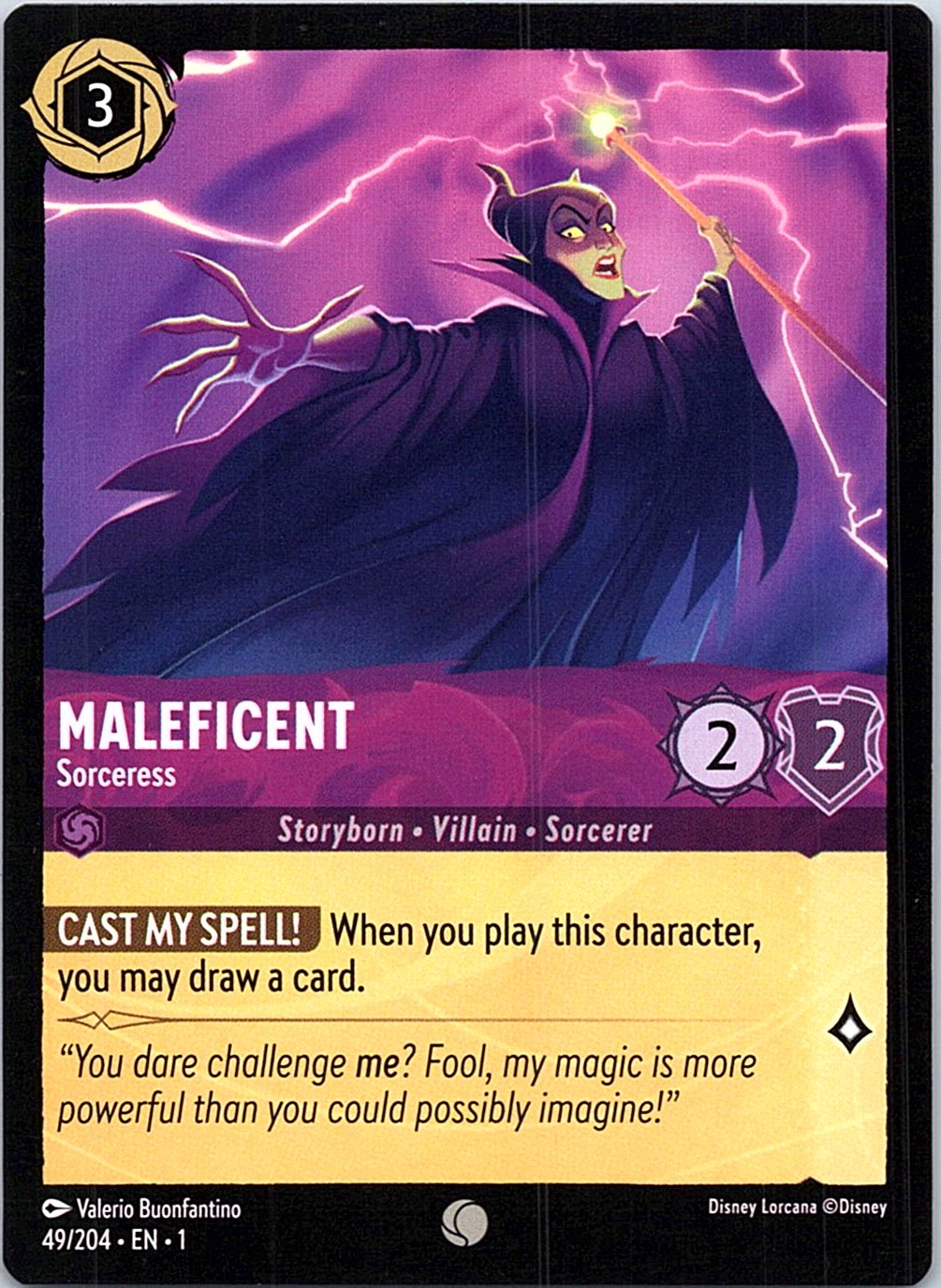 Maleficent - Sorceress 49/204 Common The First Chapter Lorcana Near Mint