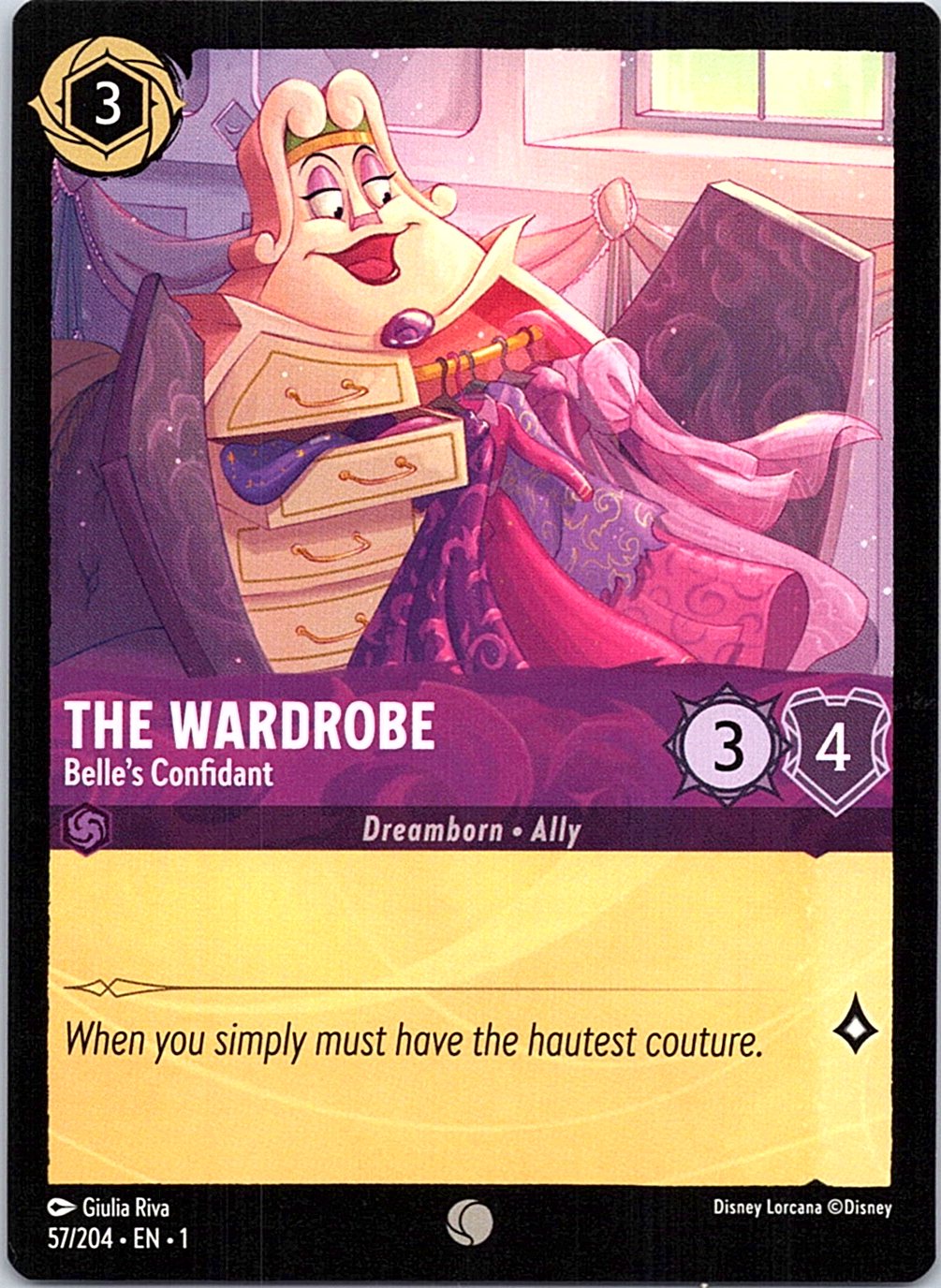 The Wardrobe - Belle's Confidant 57/204 Common The First Chapter Lorcana NM