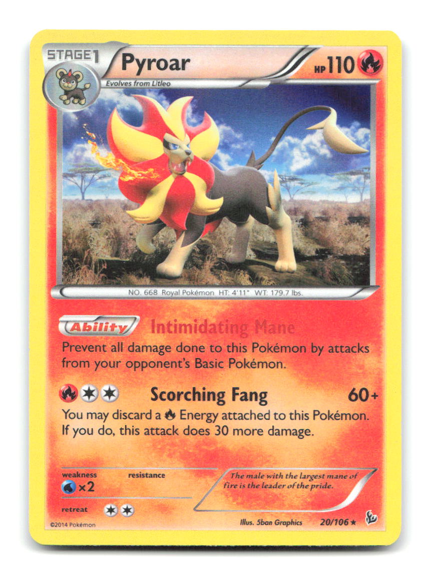 Pyroar 20/106 FLF Pokemon Holo MP