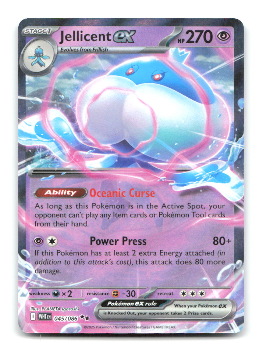 Jellicent ex 045/086 Holo Double Rare White Flare Pokemon Near Mint