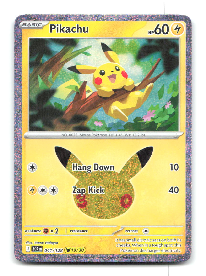 Pikachu 041/128 30C Pokemon Holo NM