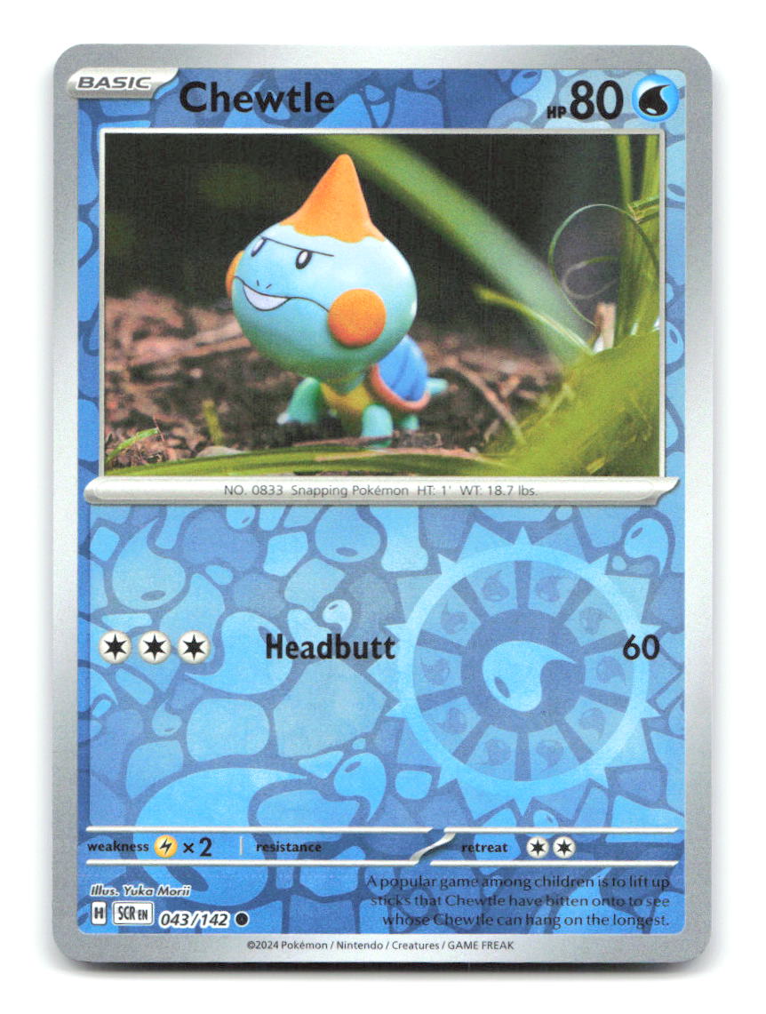 Chewtle 043/142 SCR Pokemon Reverse Holo NM