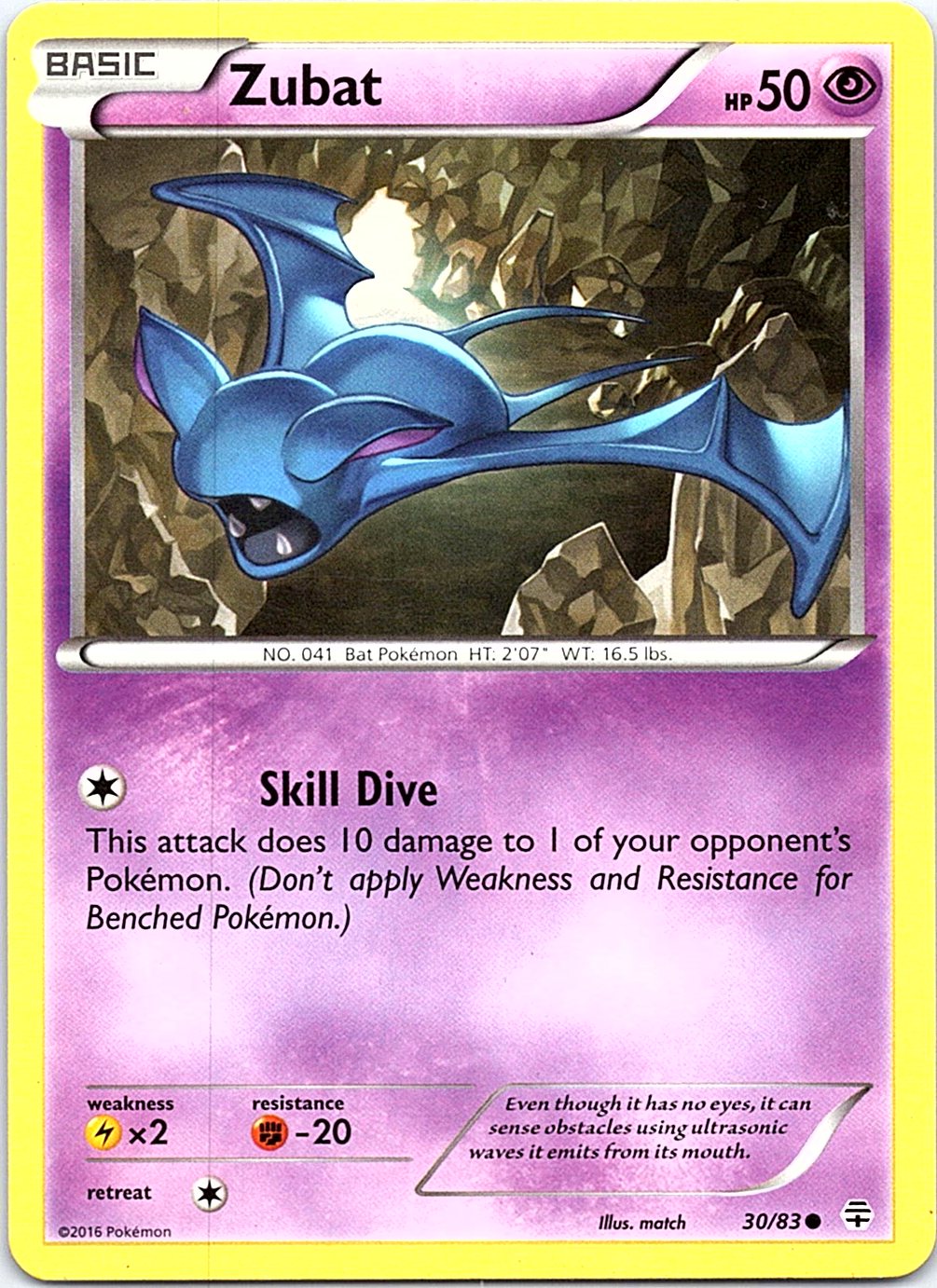 Zubat 30/83 Common Generations Pokemon Lightly Played