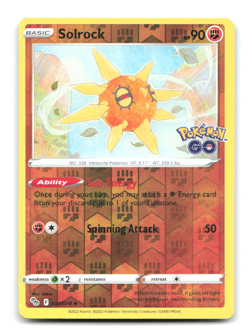 Solrock 039/078 PGO Pokemon Reverse Holo LP