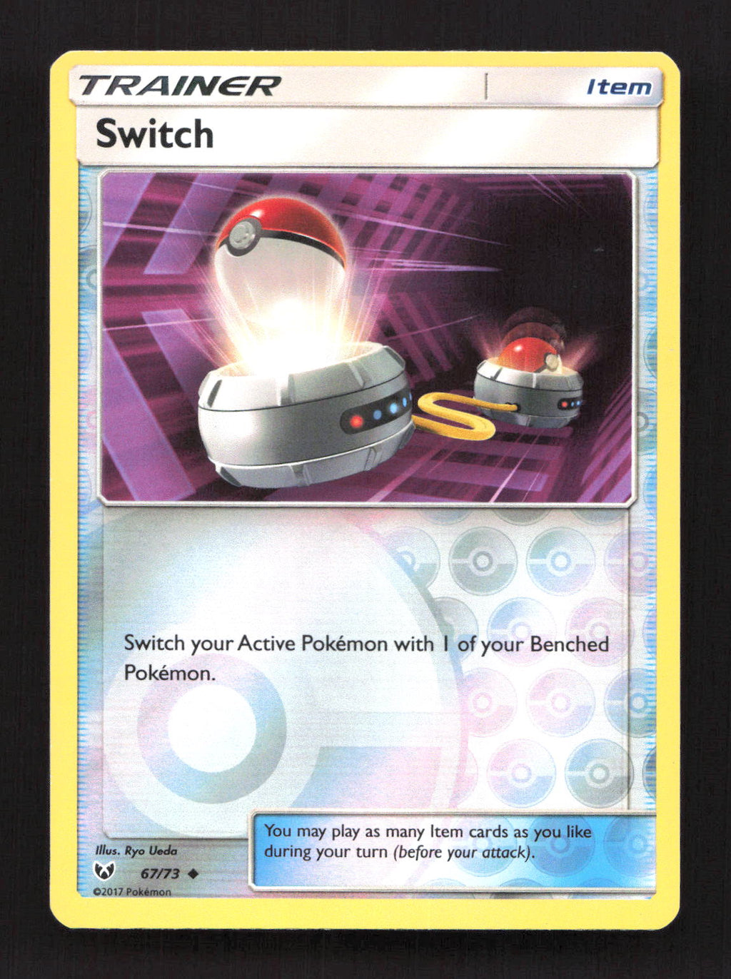 Switch 67/73 Uncommon Shining Legends Pokemon Reverse Holo Lightly Played