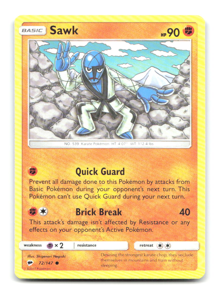 Sawk 72/147 C Burning Shadows Pokemon LP