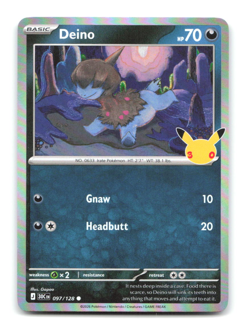 Deino 097/128 30C Pokemon Holo NM