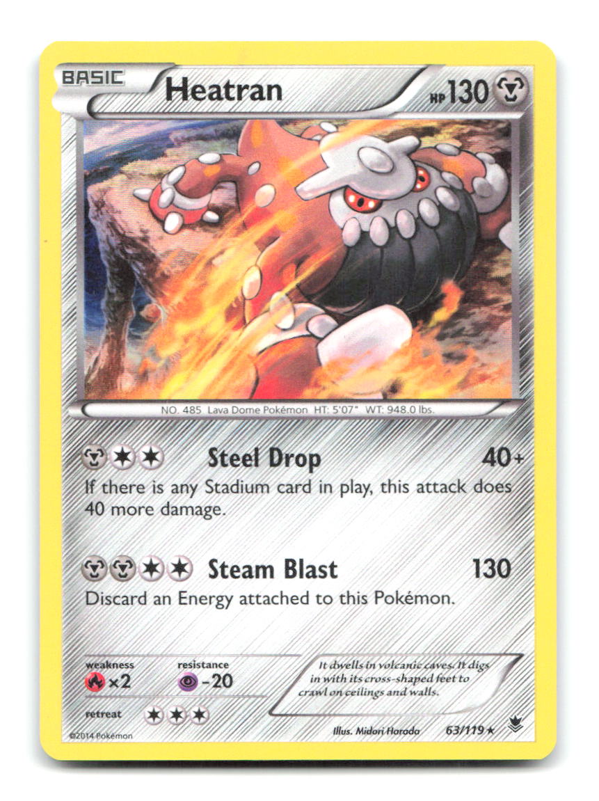 Heatran 63/119 Holo Rare Phantom Forces Pokemon Moderately Played