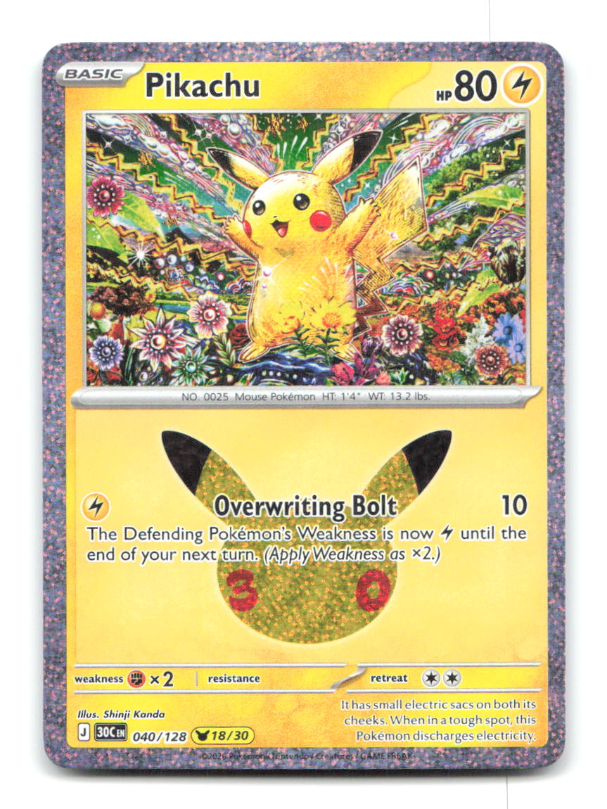 Pikachu 040/128 30C Pokemon Holo NM