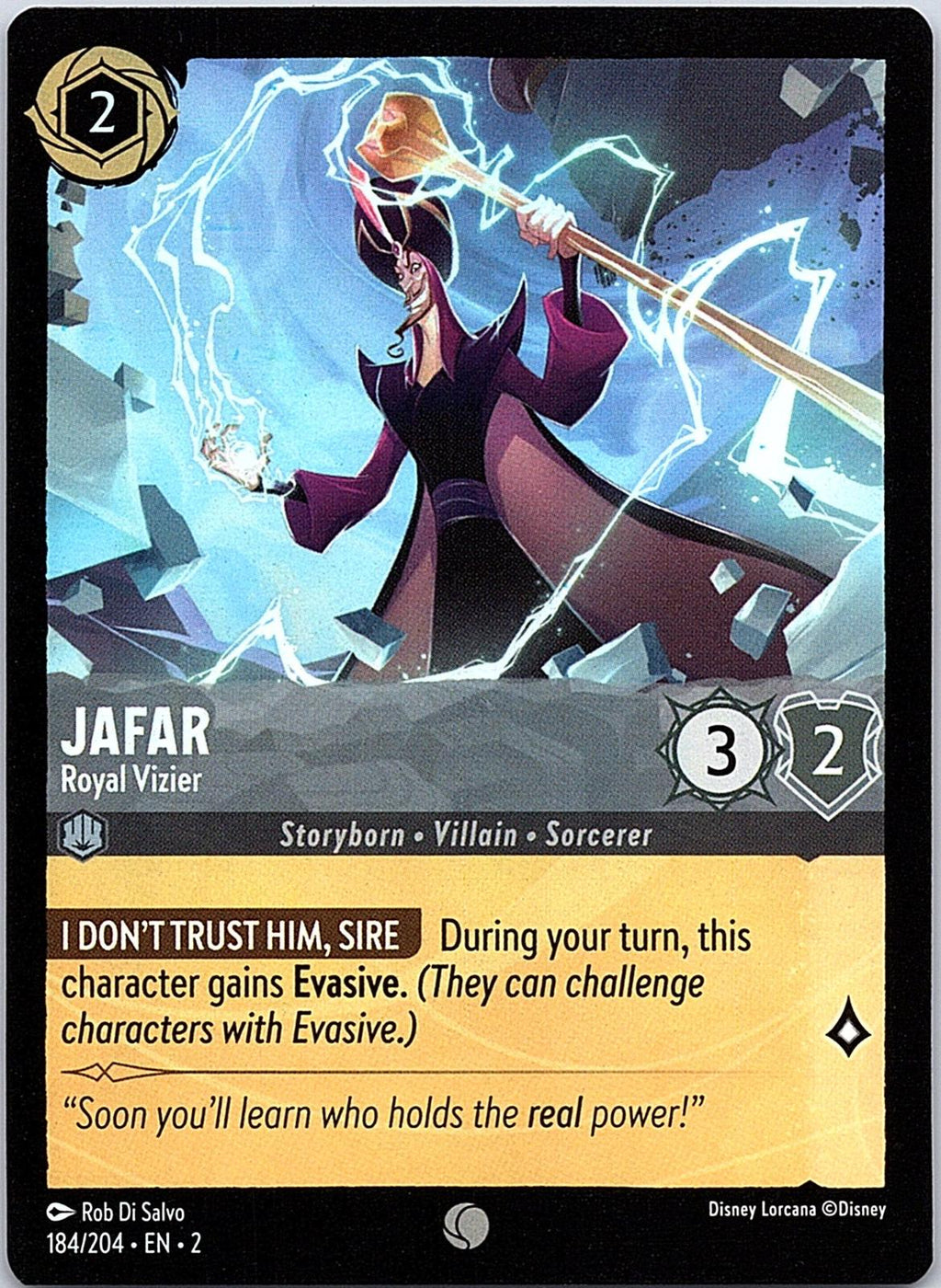 Jafar - Royal Vizier 184/204 Common Rise of the Floodborn Lorcana Near Mint