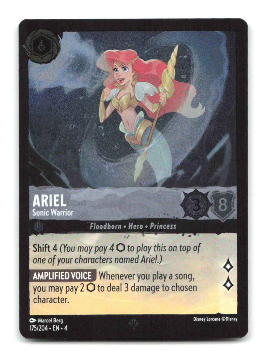 Ariel - Sonic Warrior 175/204 4 Lorcana Cold Foil NM