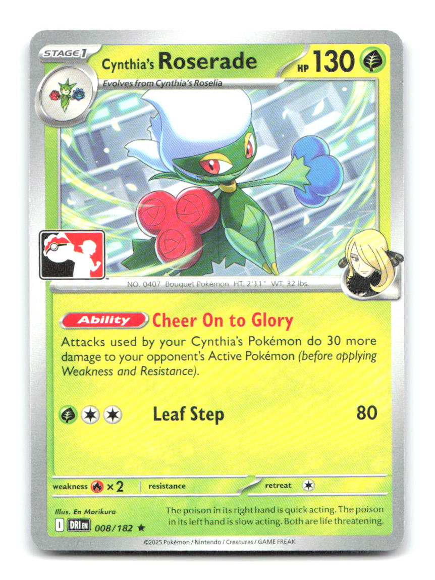 Cynthia's Roserade 008/182 Rare Prize Pack Series Cards Pokemon Near Mint