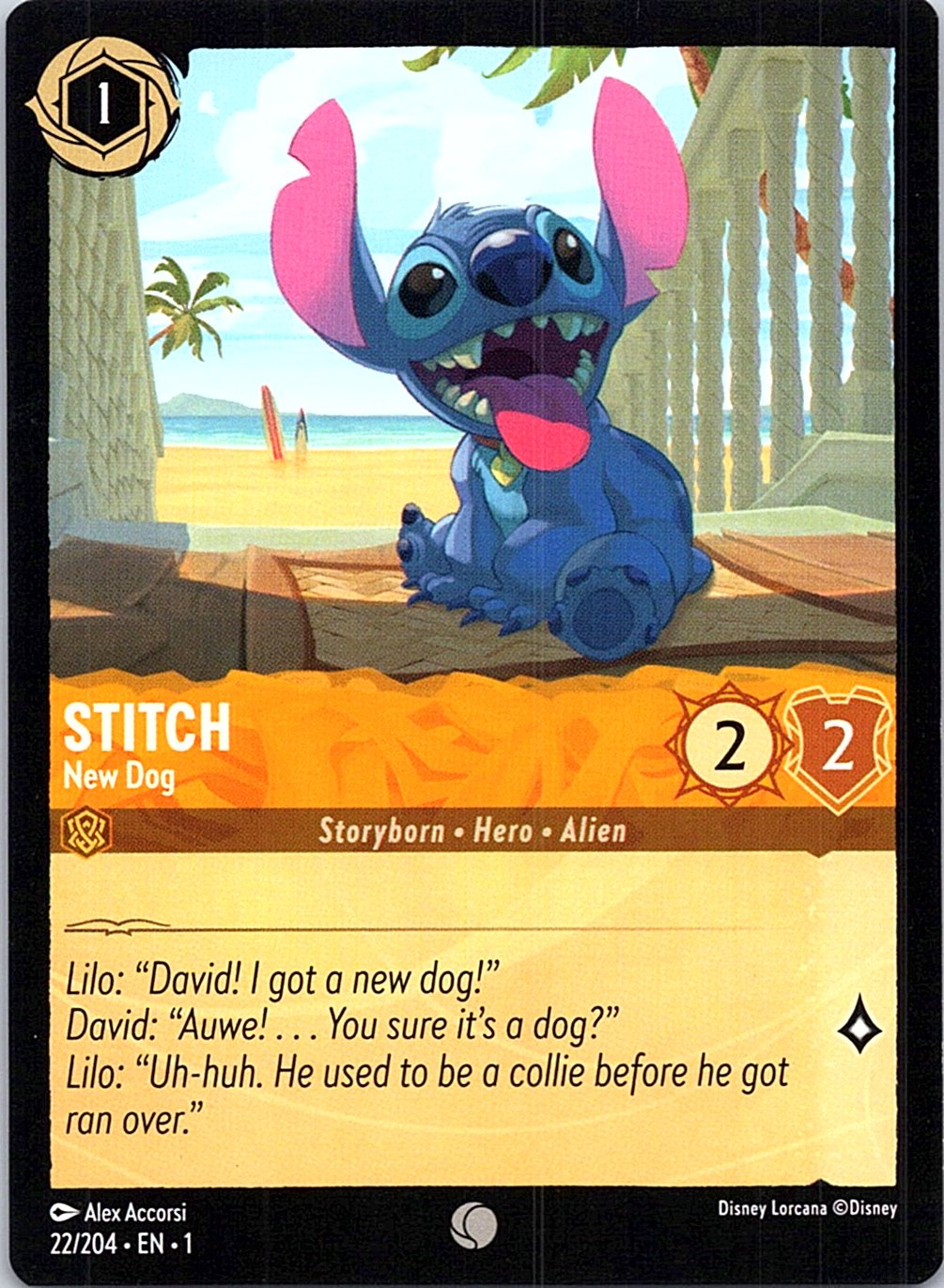 Stitch - New Dog 22/204 Common The First Chapter Lorcana Near Mint